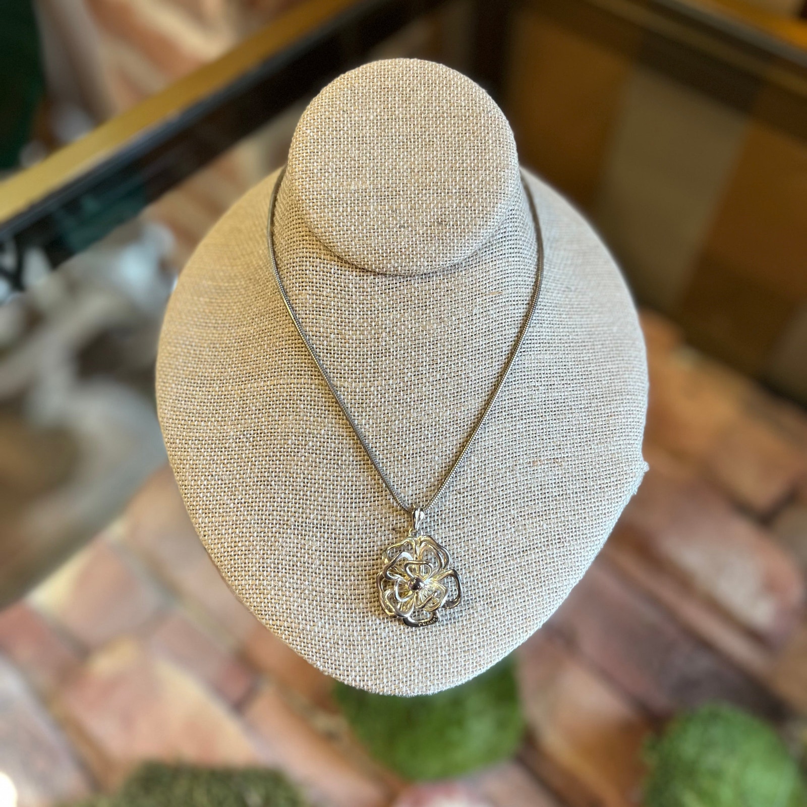 Chanel Camelia Sterling Silver Necklace